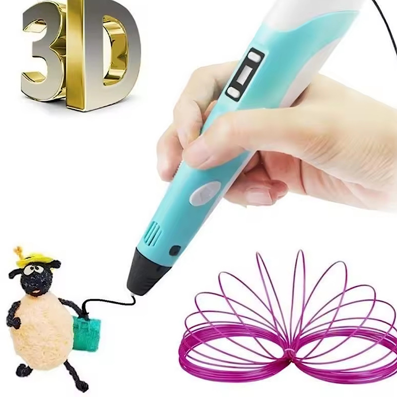 قلم جادویی طراحی سه بعدی به همراه 9 متر فیلامنت رنگی
