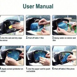 برچسب نانو آب گریز آینه بغل خودرو مدل بیضی بسته 2 عددی