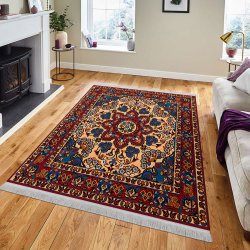 فرش مخمل نادی طرح سنتی کد O100